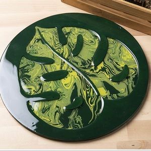 Monstera Leaf Wood Resin Pouring Painting DIY Crafting Tray Sign Board Bundle